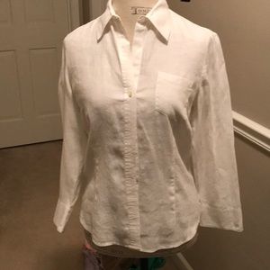 INC White linen shirt